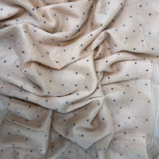 Metallic Chiffon with Stones – Golden