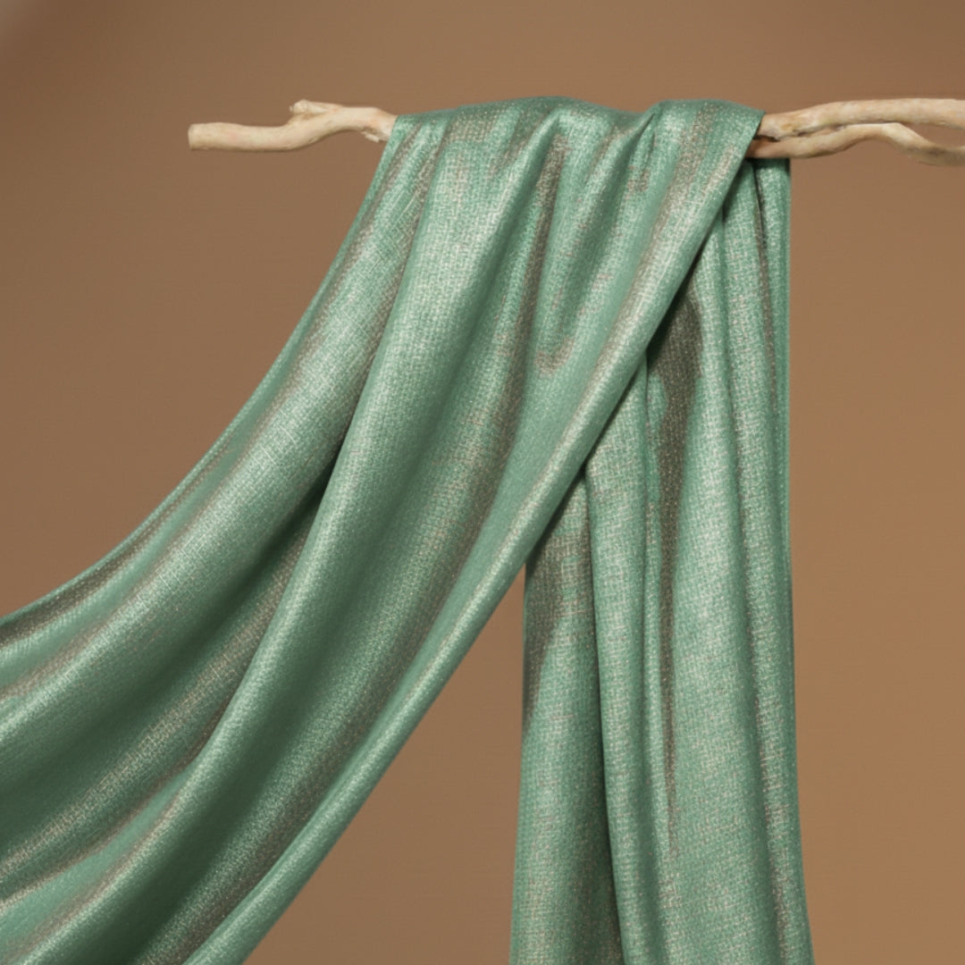 Silk with Gold Glitter – Pistachio Green