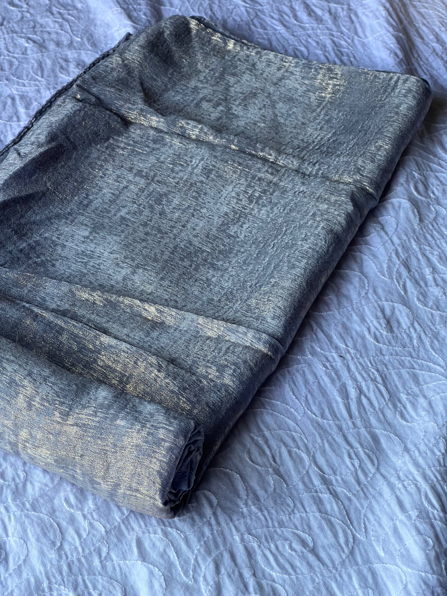 Silk with Gold Glitter – Grey