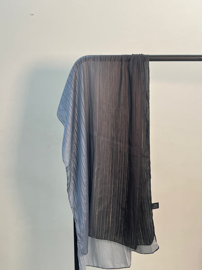 Ombre Silk Hijab - Midnight Steel