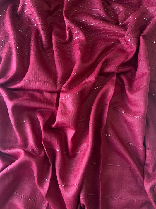 Sequined Lawn – Maroon