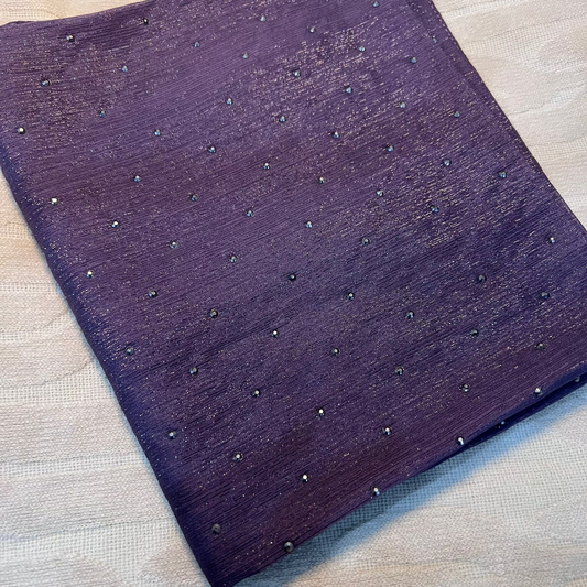 Metallic Chiffon with Stones – Mauve