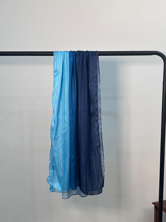Ombre Silk Hijab - Azure Blue