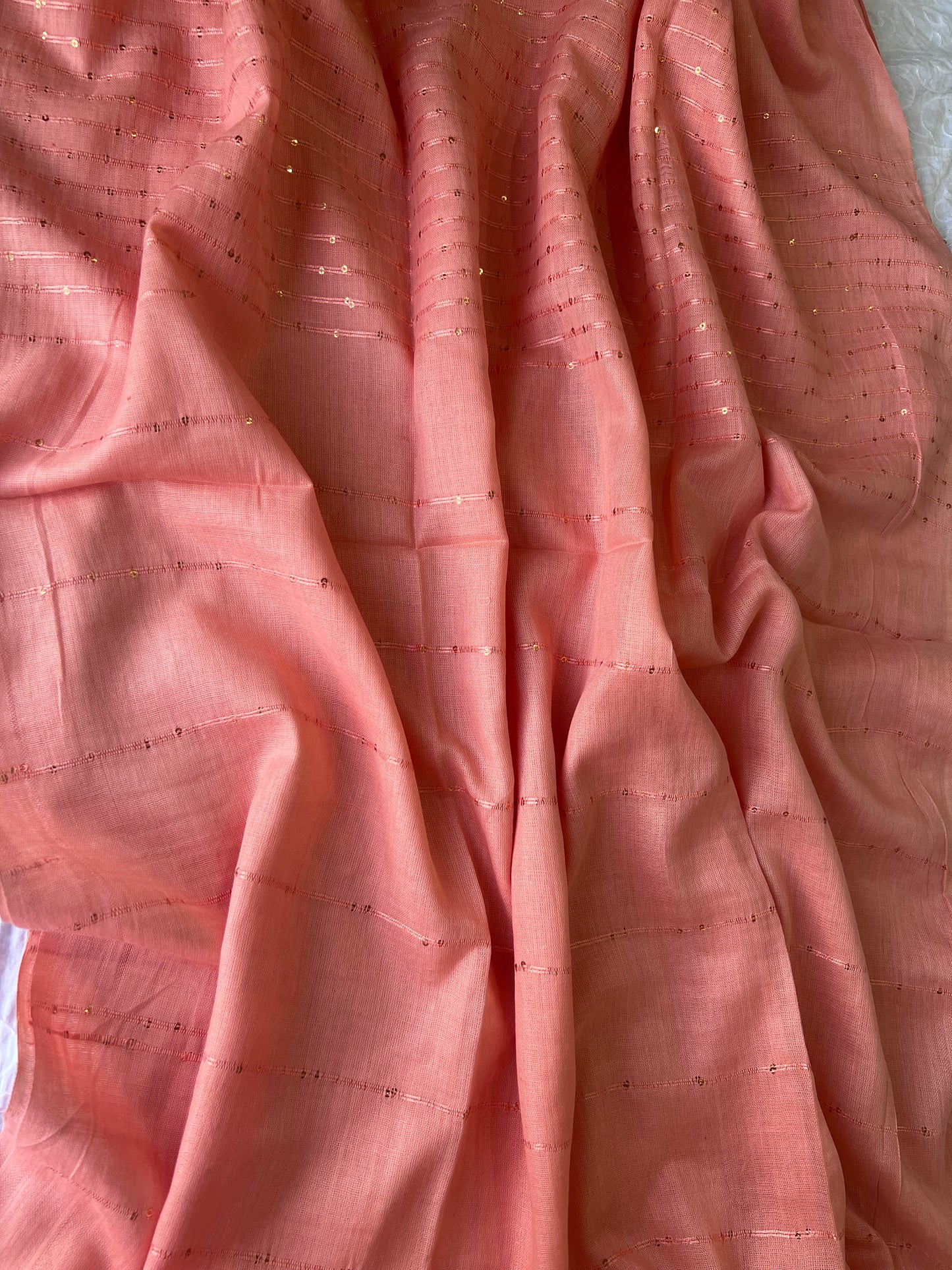 Sequined Lawn – Peach