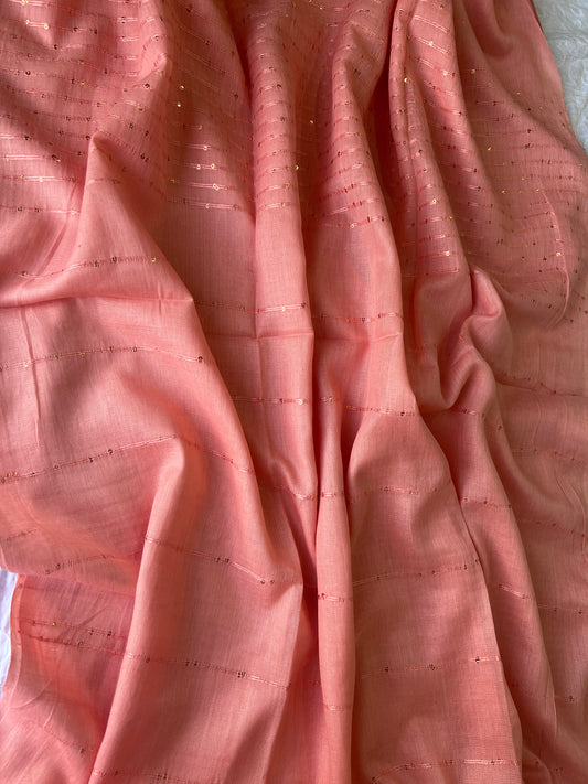 Sequined Lawn – Peach