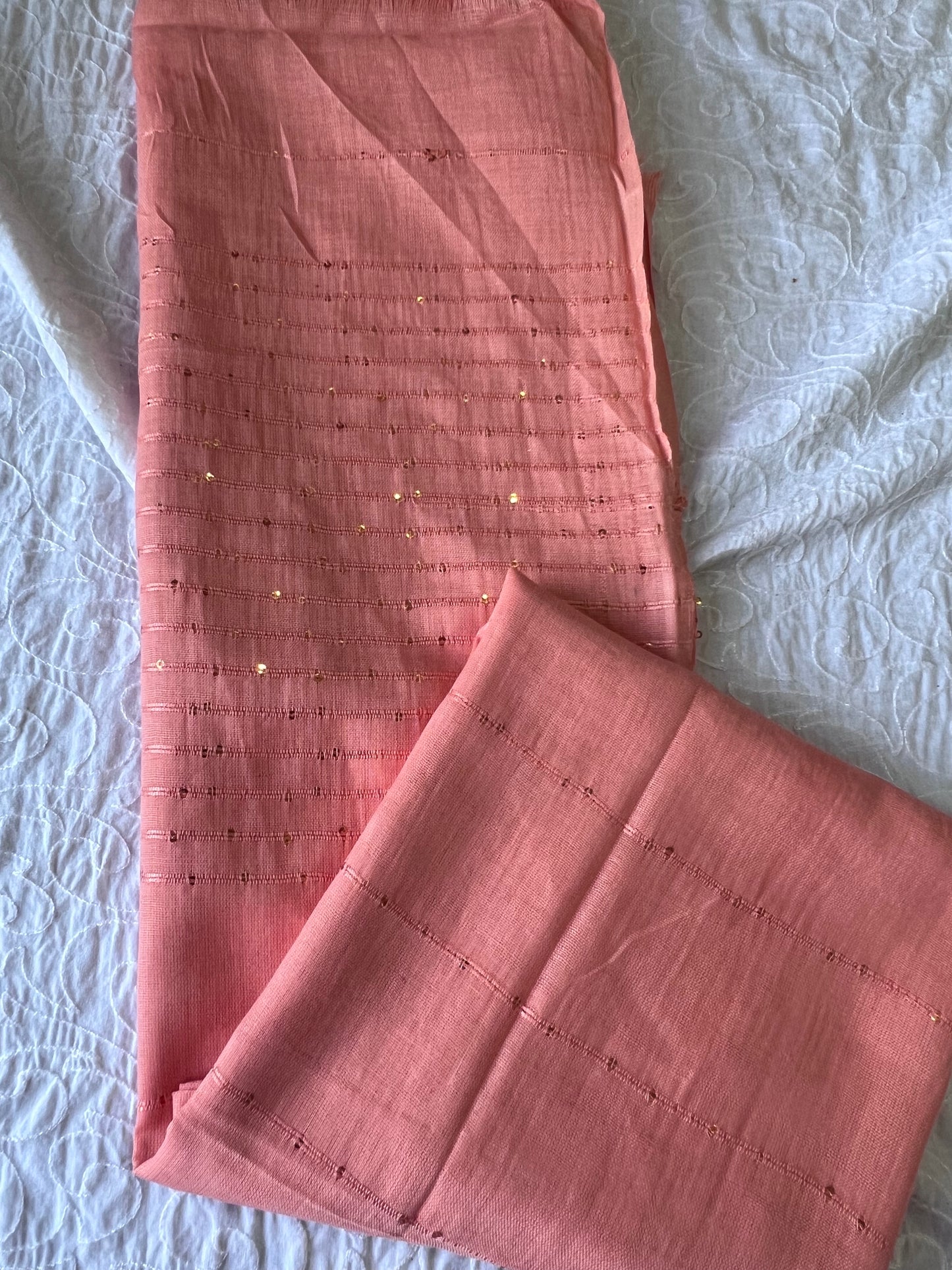 Sequined Lawn – Peach