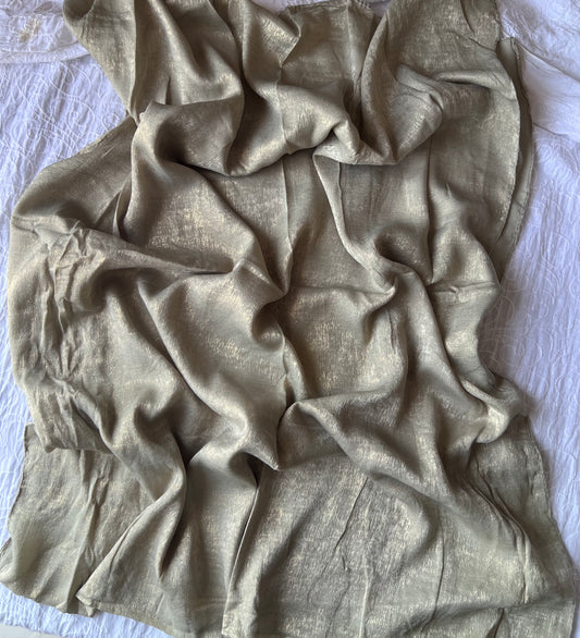 Silk with Gold Glitter – Pistachio Green