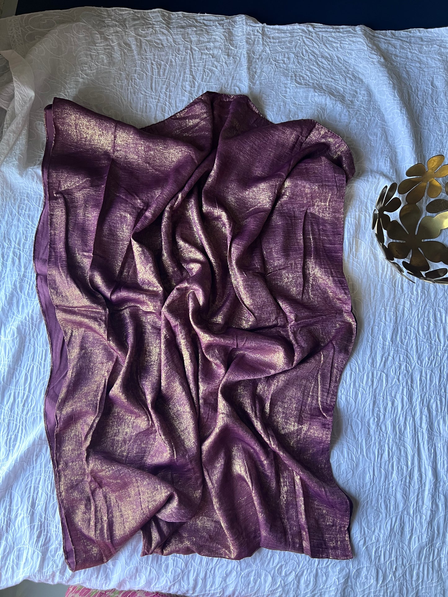 Silk with Gold Glitter – Purple Mauve