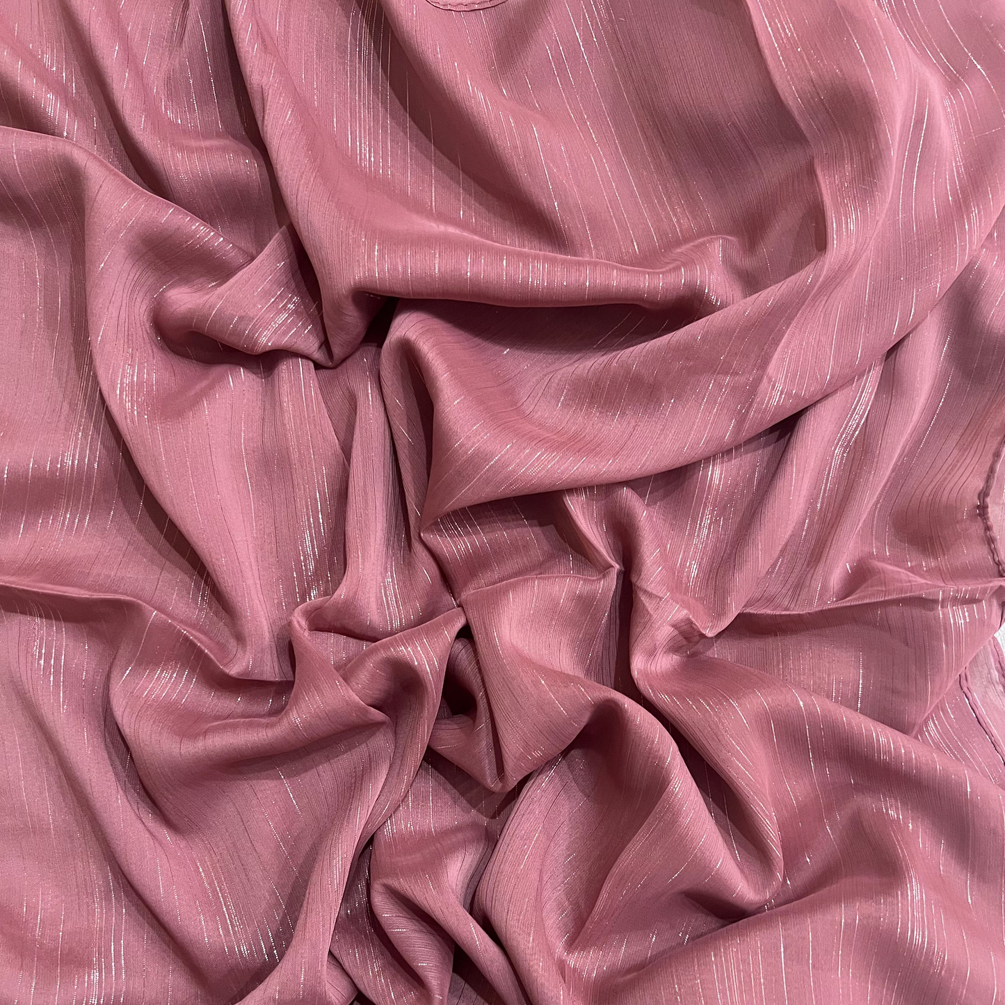 Metallic Chiffon – Rose Pink