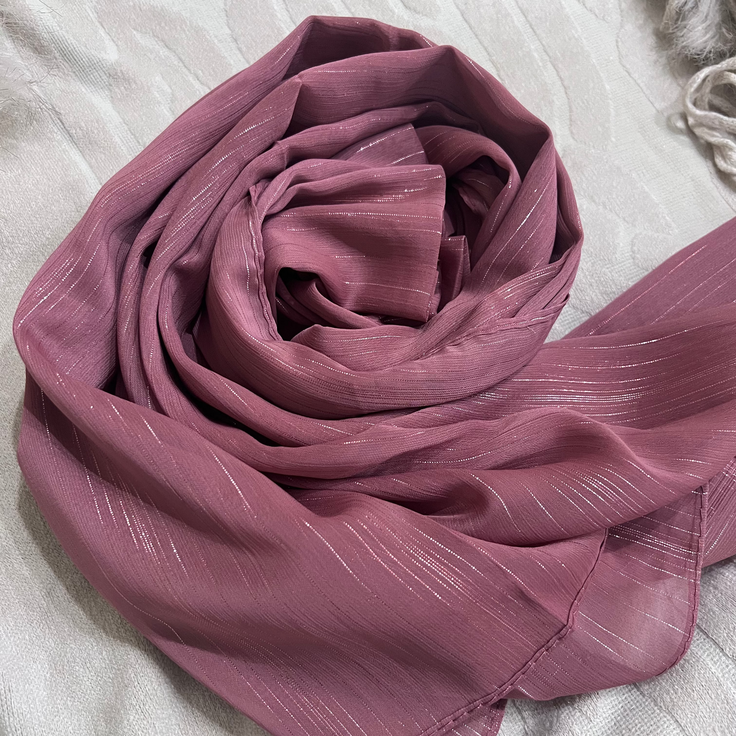Metallic Chiffon – Rose Pink