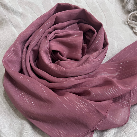 Metallic Chiffon – Rose Pink