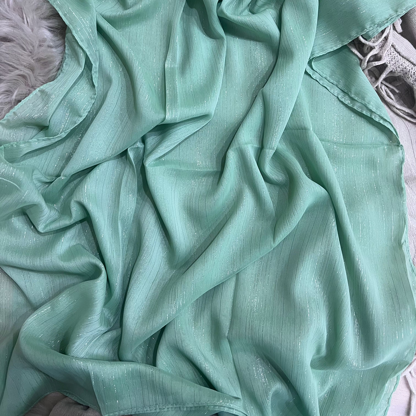 Metallic Chiffon – Sage Green