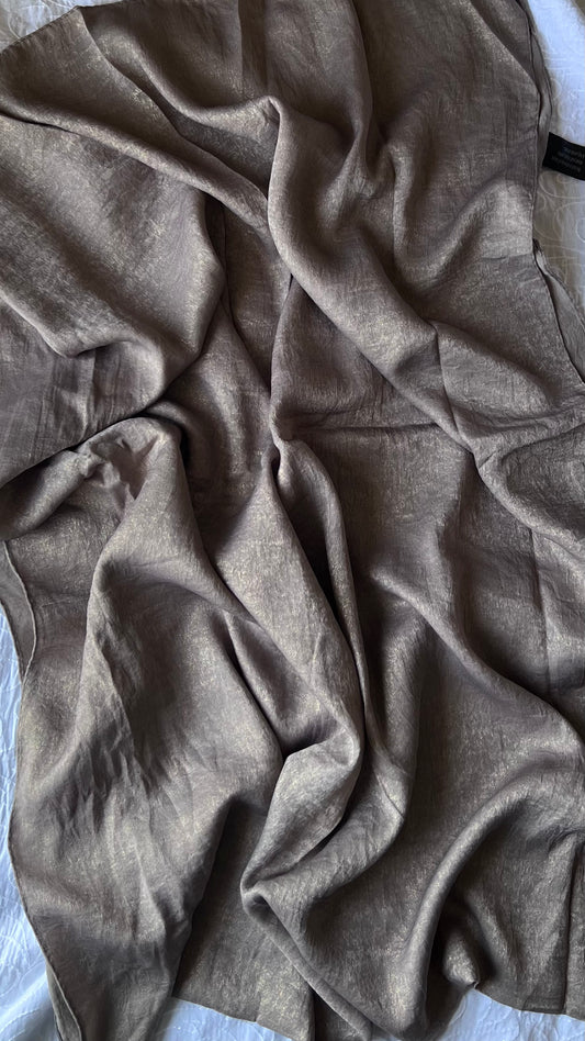 Silk with Gold Glitter – Taupe Purple
