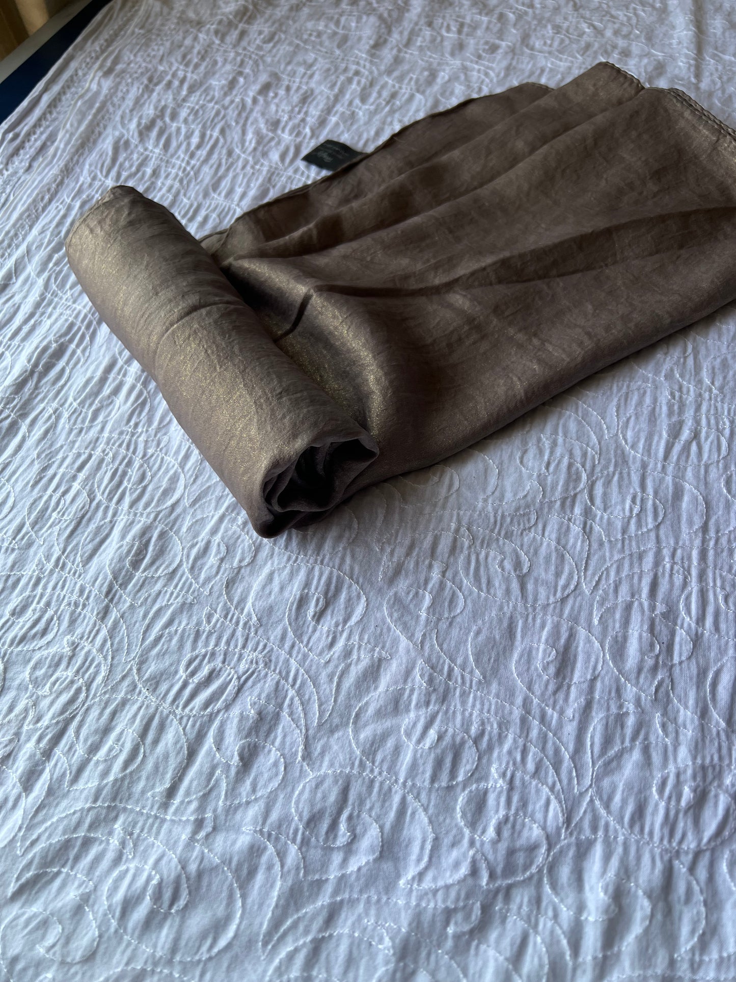 Silk with Gold Glitter – Taupe Purple