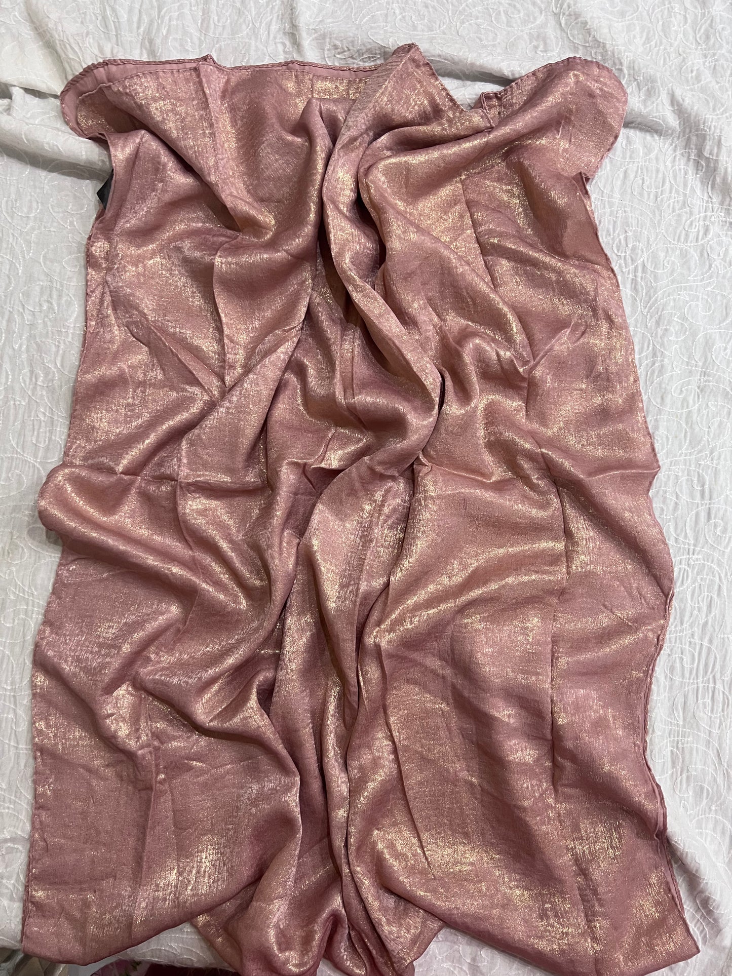 Silk with Gold Glitter – Tea Pink