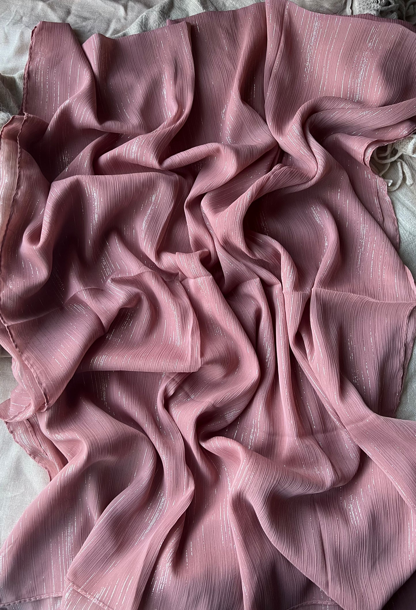 Metallic Chiffon – Tea Pink