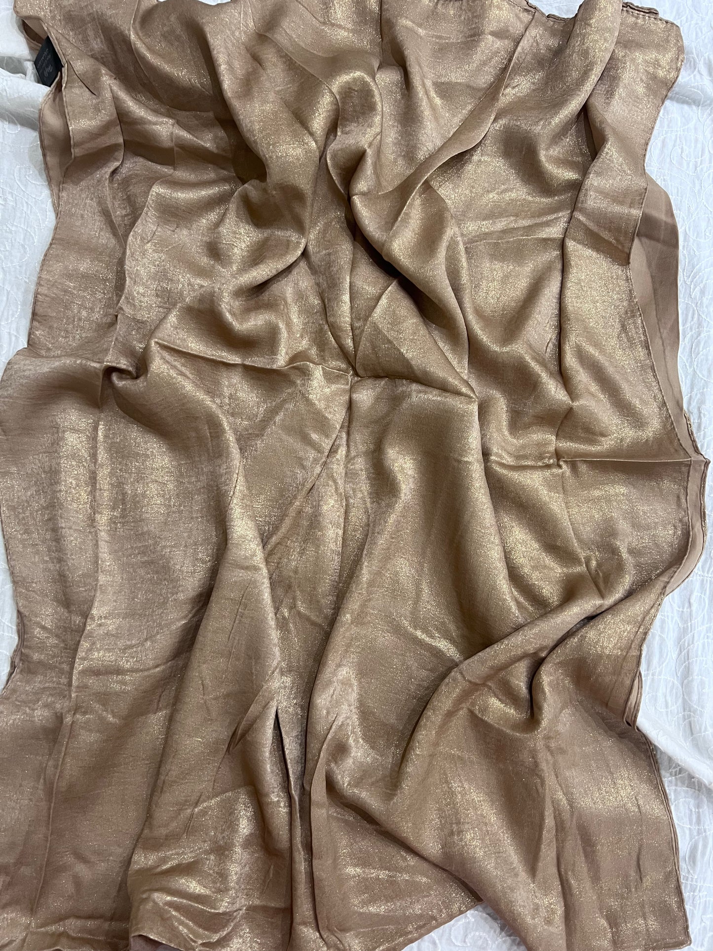 Silk with Gold Glitter – Warm Beige