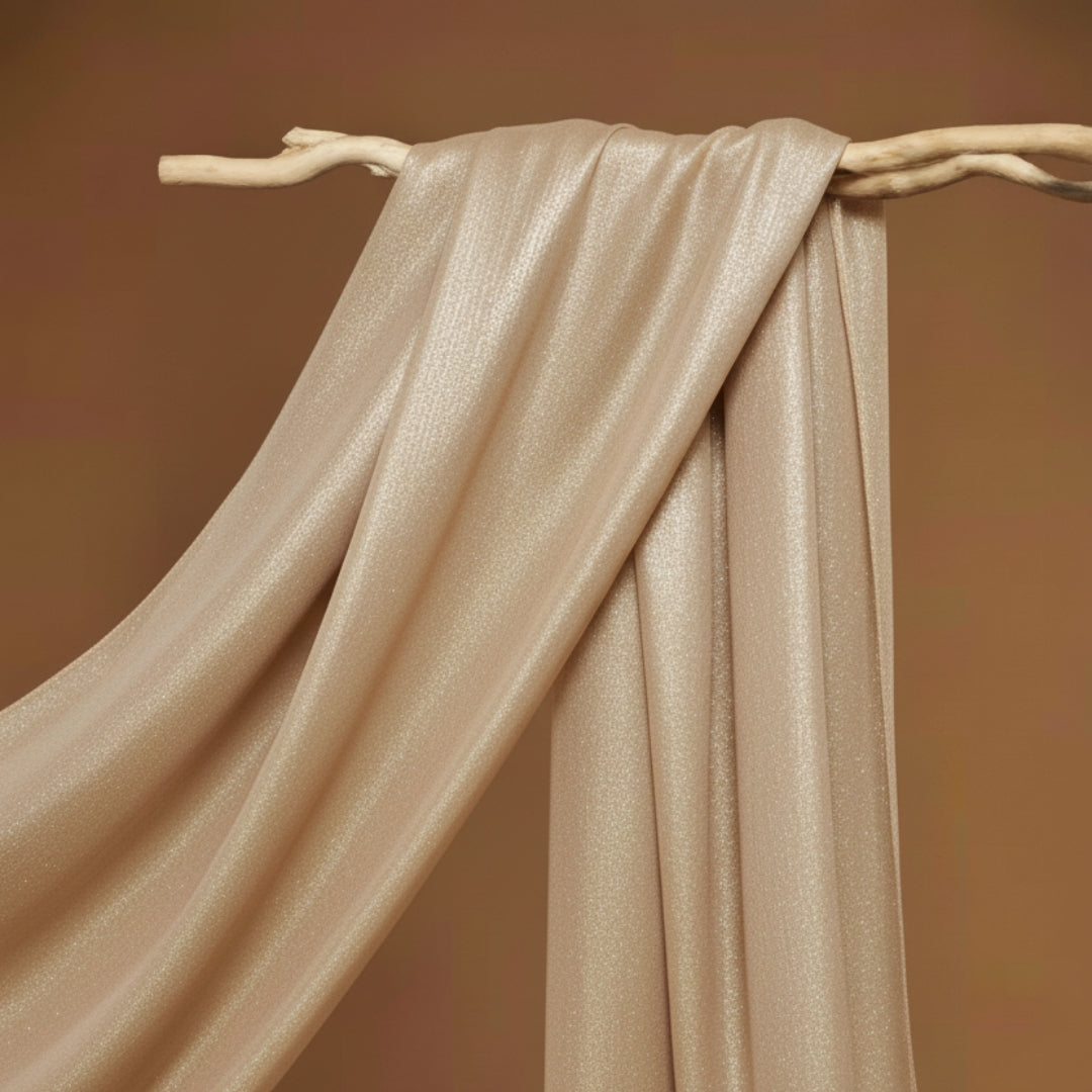 Silk with Gold Glitter – Warm Beige